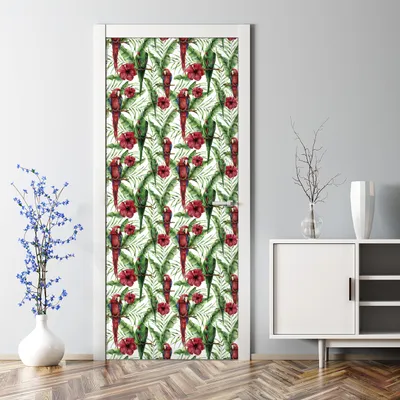 Produktbild von Dekorative Klebefolie selbstklebend Tapete Türposter dekoration Dunkle Tropenblätter 70 x 200 cm