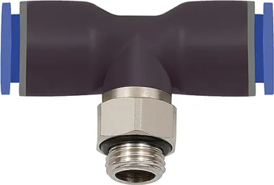 Produktbild von Riegler T-Steckverschraubung »Blaue Serie«, drehbar, G 1/2 außen Ø 16 mm