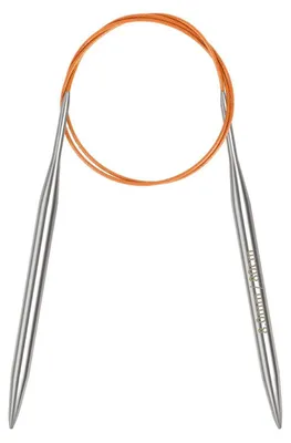 Image de Aiguilles à tricoter circulaires, 8,0 mm, 80 cm, en acier inoxydable avec câble flexible
