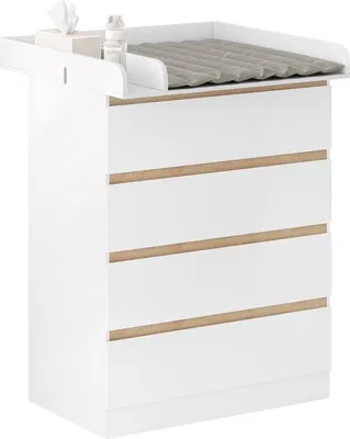 Productafbeelding van Famanu commode met omkleedplaats - Een praktische en stijlvolle oplossing voor de kinderkamer - Wit