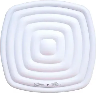 A white inflatable cover for a hot tub, viewed from above.
