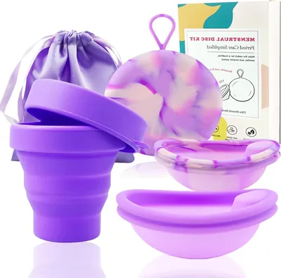 Productafbeelding van Herbruikbare Menstruatieschijven Set van 2 - Siliconen Menstruatiecups (S + L)