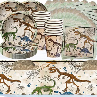 Dinosaurier-Fossil Partyservice, 61-teilig, für 20 Personen