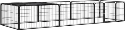 Produktbild von "2026 MODERNE"8-tlg. Hundelaufstall Schwarz 100x50cm Stahl Pulverbeschichtet Promotion384157 - Sonstiges Hundezubehör