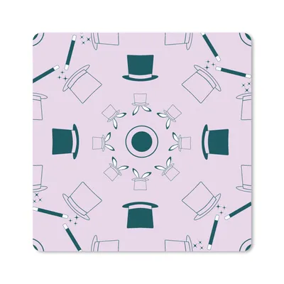 Produktbild von MuchoWow® Mauspad Mousepad Zauberer - Muster - Kaninchen 20x20 cm - Mousepads - Maus Mat - Pad - Mausunterlage - Desk Mat - Bureauartikeln