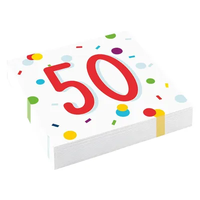 Produktbild von amscan® 9906764 Motivserviette 33x33 Geburtstag Zahl 50