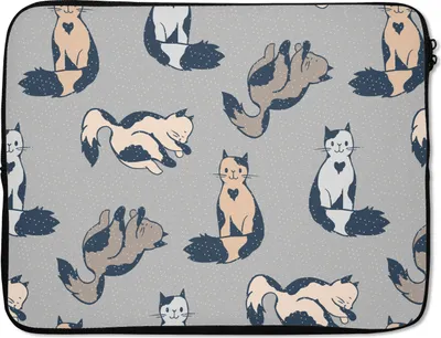 Produktbild von MuchoWow® Laptop Hülle 15 Zoll Muster - Katze - Herz - Jungen - Mädchen - Kinder - Kind Laptoptasche - Laptoptasche - Sleeve - Rundum-Schutz