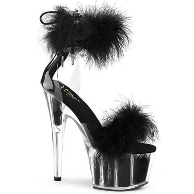 Produktbild von ADORE-724F Damen Sandale von Pleaser, Transparent Schwarz , EU 43, US 13