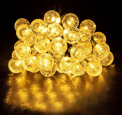 Produktbild von SALCAR 60 LED 15M Solar Lichterkette Außen, USB & Solar Lademodi, 8 Modi, IP44 wasserdichte Kugel Lichterkette, Geeignet für Garten, Terrasse,Hochzeit