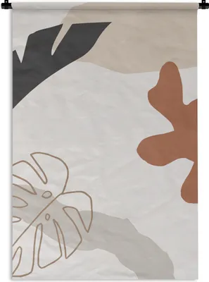 Produktbild von MuchoWow® Wandteppich Wandbehang Sommer - Blätter - Farbe - Weiß 120x180 cm Tapisserie Dekoration Wandtuch - Schlafzimmer - Dekorationen für das Haus