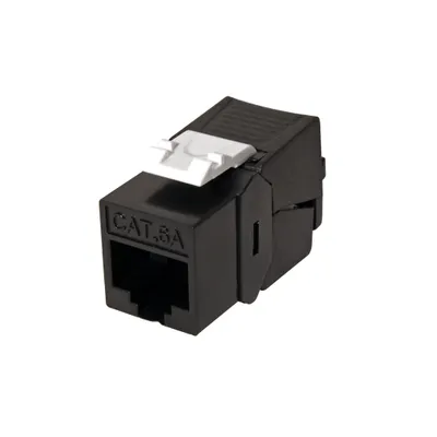 Obrázek produktu pro ROLINE Keystone Jack, Cat. 6a, RJ-45, unshielded, toolless, SLIM, black, Černá