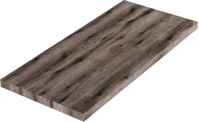 A single wooden countertop with a dark oak wood grain pattern, shown at an angle on a white background.