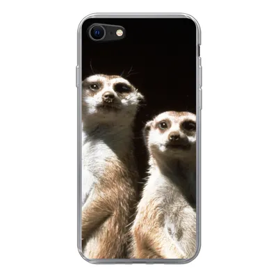 Produktbild von MuchoWow® Handyhülle Schutzhülle Hülle für iPhone SE 2020 Schwarz - Erdmännchen - Tiere Silikon Softcase Handy Hülle - Kartenbesitzer
