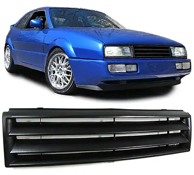 Sport Kühlergrill Grill ohne Emblem Schwarz für VW Corrado ab 1989-1996 – Produktansicht