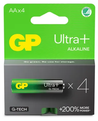 Imagen del producto de Pilas alcalinas AA Mignon, Ultra Plus. Paquete de 4 unidades