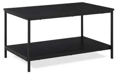 Image de A. Table basse rectangulaire avec espace de rangement, table d'appoint pour canapé, en bois, 50,5 cm