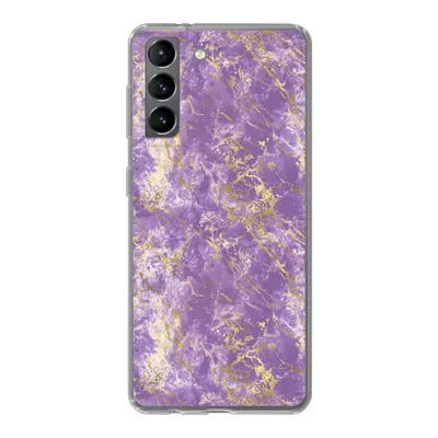 Produktbild von MuchoWow® Handyhülle Schutzhülle Hülle für Samsung Galaxy S21 Marmor - Lila - Gold - Muster Silikon Softcase Handy Hülle - Softcase