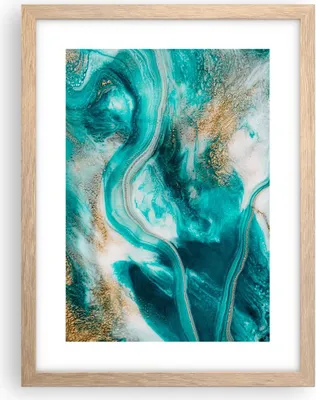 Produktbild von Gerahmtes Poster - Rahmen in heller Eiche - Wasser Meer Ozean - 30x40 cm - Wand Bild - Wanddeko - Wandbilder - Kunstposter - Wandposter - Bilderrahmen - Bilder - Kunstdruck - P2NPA30x40-5108