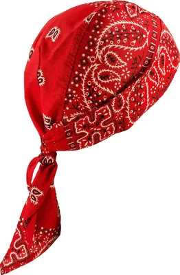Productafbeelding van Katoenen Bandana - Hoofddoek Halsdoek - Vrijetijds Accessoire - 100% Katoen Materiaal - 55 x 55 cm - Rood Paisley