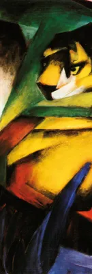 Produktbild von Franz Marc Kunstdruck Bild - Tiger, 1912 (158 x 53 cm)