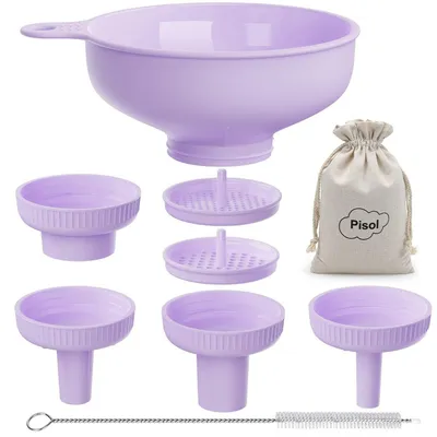Produktbild von Küchentrichter Set mit 5 Ausläufen, BPA-frei, PP5 Kunststoff, Lila