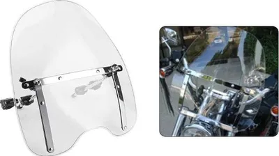 Produktbild von TopX UNIVERSAL MOTORRAD WINDSCHUTZSCHEIBE CHOPPER CRUISER CUSTOM + RAHMEN H 46 CM
