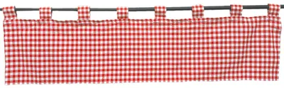 Produktbild von Bistrogardine mit Schlaufen Landhaus Bauernkaro Scheibengardine kariert 10 mm - rot-weiß kariert - 40 x 150 cm