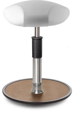 Produktbild von Sitz- Stehhocker Free Regular Triangel skai Kunstleder Weiß Chrom /Natur.