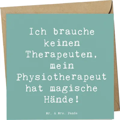 Produktbild von Mr. & Mrs. Panda Glückwunschkarte Spruch Magische Hände Physiotherapeut - Meeresbrise - Geschenk, doppelkarte, faltkarte, Beruf, Rehabilitationsexperte, anlasskarte