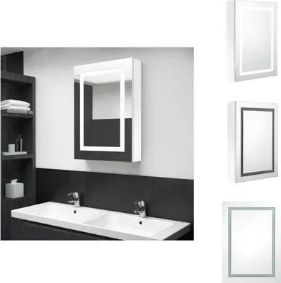 Obrázok produktu pre vidaXL LED zrkadlová skrinka do kúpeľne Lesklá biela 50x13x70 cm - Kúpeľňové doplnky