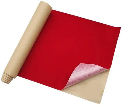 Image de Rouleau de tissu velours autocollant de 45 cm x 254 cm (rouge) pour les projets de bricolage