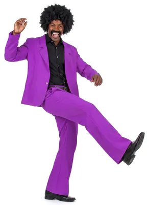 Immagine prodotto di costume da ballerina anni '70 disco plus size viola-nero - M/L