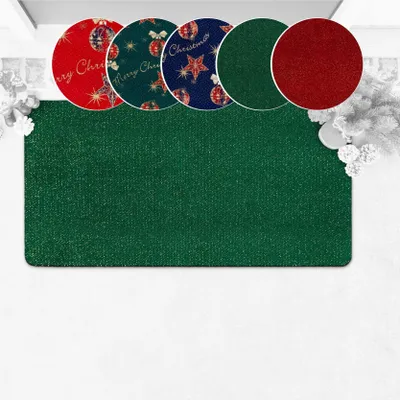 Produktbild von Fußmatte Türteppich Teppichvorleger Textil Weihnachten Glitzerstaub Grün Robust Wasserabweisend Breite 50 cm Länge 100 cm
