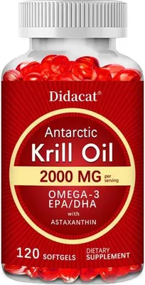 Immagine prodotto di Olio di krill antartico 2000 mg (120 capsule) Integratore alimentare, cervello, sistema nervoso, cuore, circolazione, articolazioni