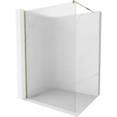 Obrázek produktu pro Mexen Kioto sprchová zástěna 70 x 200 cm, proužky 8 mm, Zlatá - 800-070-101-50-09
