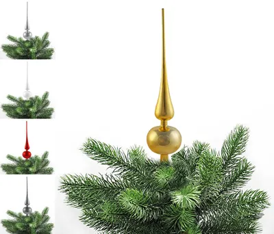 Produktbild von JACK Kunststoff Christbaumspitze Spitze H 28cm, 6cm Gold Silber Rot Grau Weiß Gold