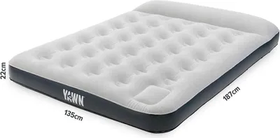 Image de Matelas gonflable avec pompe à pied intégrée pour deux personnes - Dormir confortablement en camping