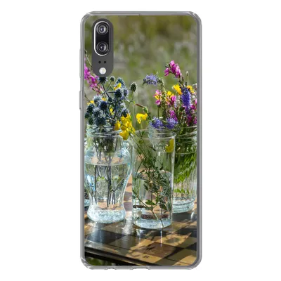 Produktbild von MuchoWow® Handyhülle Schutzhülle Hülle für Huawei P20 Vase - Blumen - Farben Silikon Softcase Handy Hülle - Hardcover