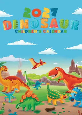 Dinosaurier Kinderkalender A3 2027 – Wandkalender