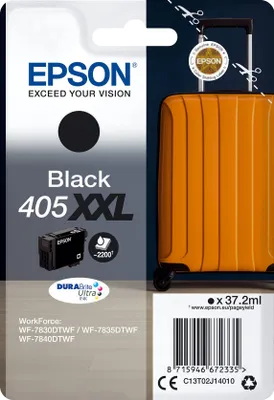Immagine prodotto di Epson 405XXL - 37,2 ml - Formato XXL - Nero - Originale - Blister con radiofrequenza/allarme sonoro - Cartuccia d'inchiostro -