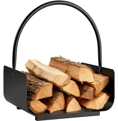 Produktbild von Feuerholzkorb Brennholzkorb Kaminholzkorb - Stahl - 40 x 30 x 37 cm - Schwarz - Für Innen und Außen