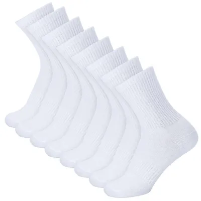 Produktbild von 8 Paar Tennissocken Damen Herren Weiß 35-38 39-42 43-46 Atmungsaktiv Polyester