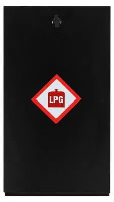 Produktbild von Gasflaschenkasten Aufbewahrungssafe Pulverbeschichteter Stahl 7kg Butan oder 6kg Propan Abnehmbare Frontplatte Gummidichtung mit Drehverschluss Rutschfeste Gummimatte für Wohnmobile 59 x 32 x 35,5cm