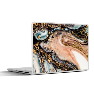 Produktbild von MuchoWow® Laptop Aufkleber Sticker Cover Marmoroptik - Gold - Schwarz - Glitzer - Chic 30x21 cm - Sticker für Laptop - Selbstklebend