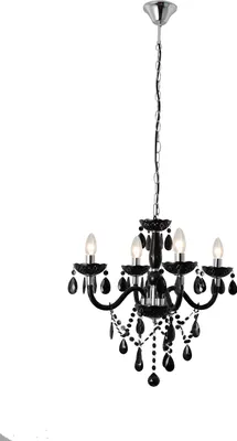 Produktbild von SalesFever Kronleuchter 120 cm | 4-flammig | Metall mit Acryl-Glas | B 52 x T 52 x H 120 cm | schwarz