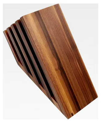Produktbild von Magnetischer Messerblock aus Nussbaum | aus massivem Nussbaumholz | mit starken Magneten und rutschfesten Gummipads | für bis zu 14 Messer | italienisches Design | ohne Messer