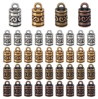 200 Metall-Endkappen für Kordeln, 4 Farben, 9-12,5 mm, DIY-Schmuck
