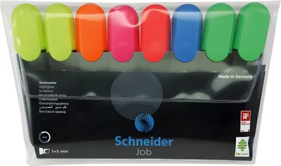 Image de Surligneur Job rechargeable assorti Etui (jaune,orange,rose,rouge,bleu,vert) UE=8 pièces