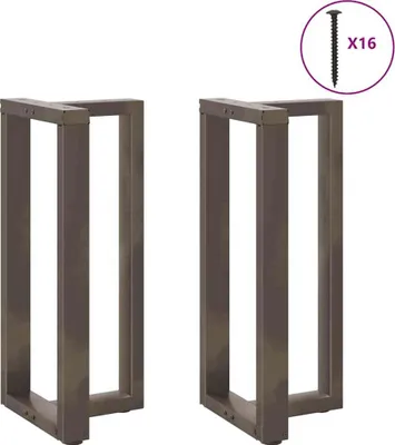 Obrázok produktu pre Nohy barového stola v tvare T, 2 ks, čierne, 40x35x(90-91) cm, oceľové