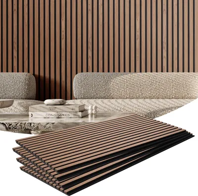 Produktbild von VEVOR Akustikpaneele, 1200x600x21mm, Akustik Wandpaneele, MDF-Akzent-Holzwandpaneele für moderne Innenwanddekoration, Akustikpaneel Kunstholz-Wandplatten zur Geräuschreduzierung, 4er-Set